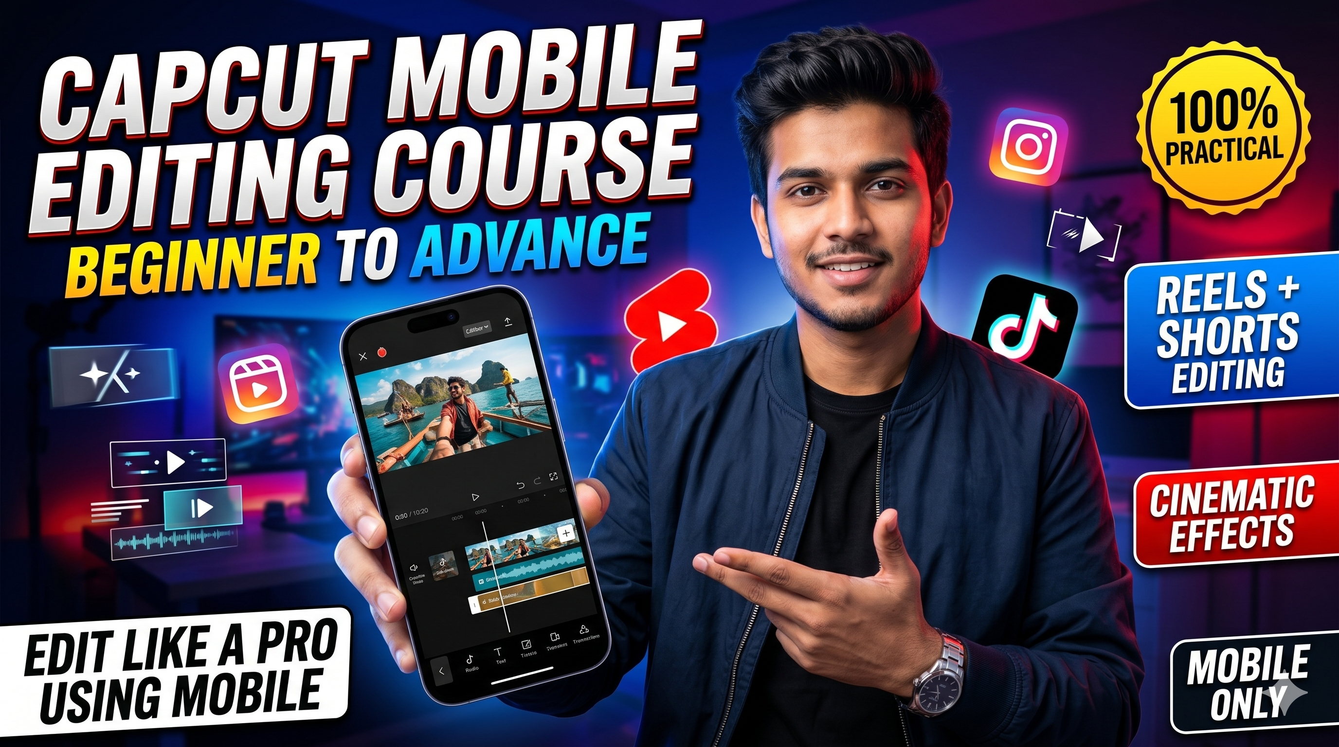 CapCut Mobile Video Editing Course  Beginner to Advance Thumbnail